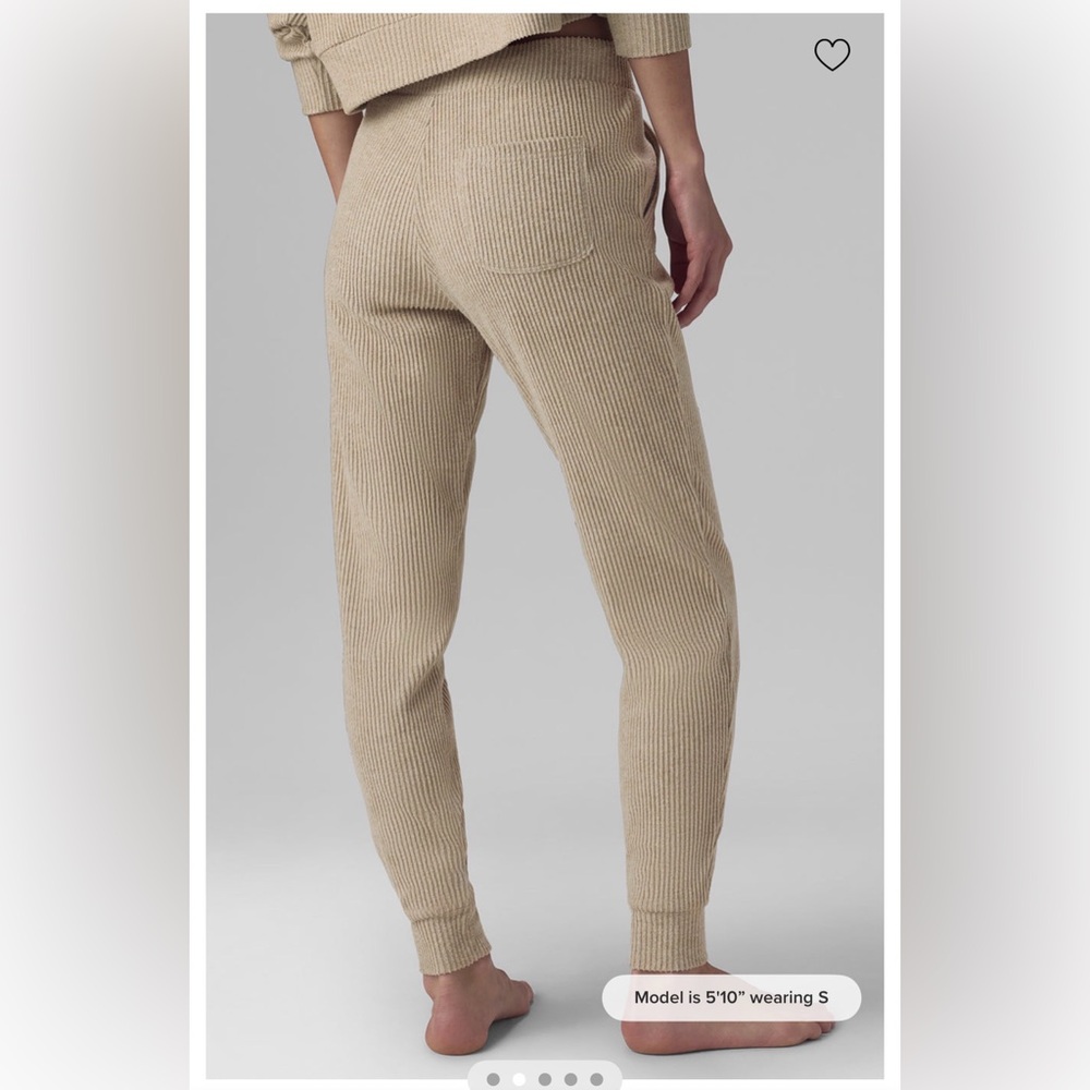 ALO Yoga MUSE gravel heather Ribbed Jogger Set - Picture 7 of 9